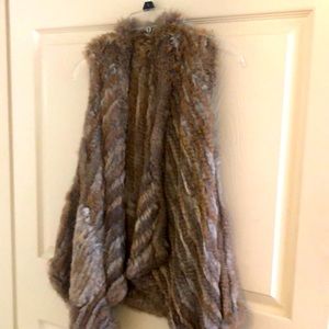 rabbit fur swing vest